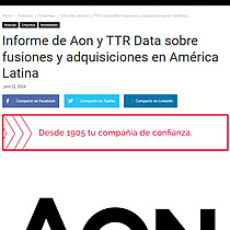 Informe de Aon y TTR Data sobre fusiones y adquisiciones en Amrica Latina